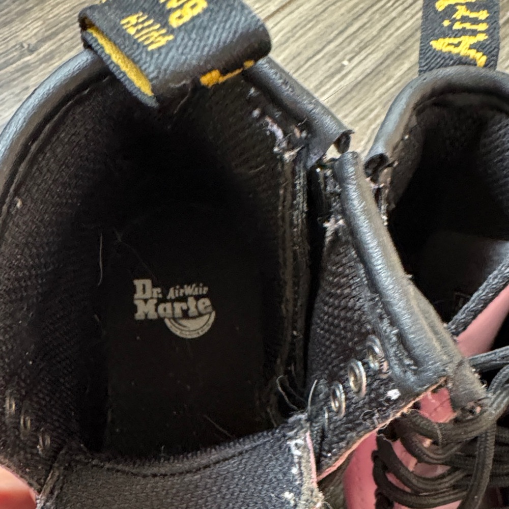 Dr. Martens Kids Black and Pink Boots
